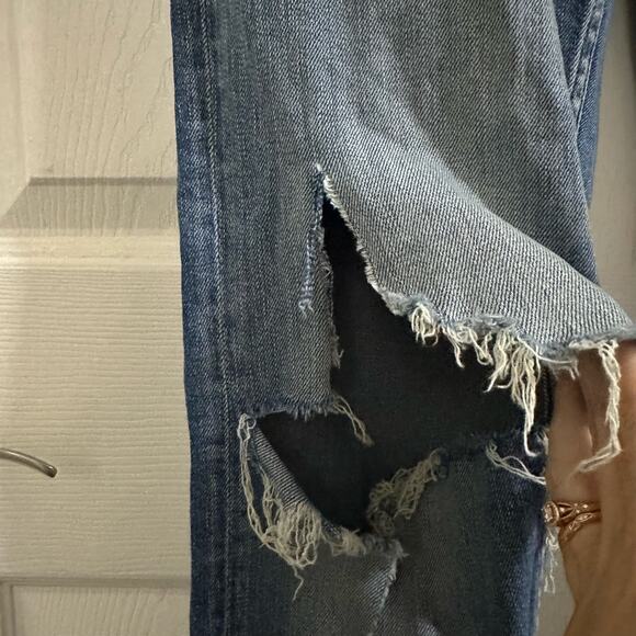 ZARA Basic Z1975 Denim Women's Rolled up embellished distressed Jeans Size US 8 - Picture 3 of 13